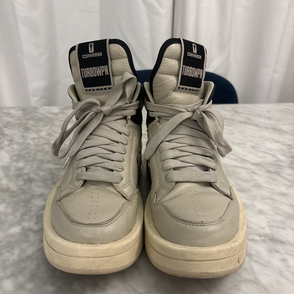 Rick Owens DRKSHDW x converse Black and Cream High-Top Sneakers Retro Design - Picture 2 of 4